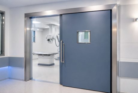 Porta de chumbo hospitalar com alta proteção